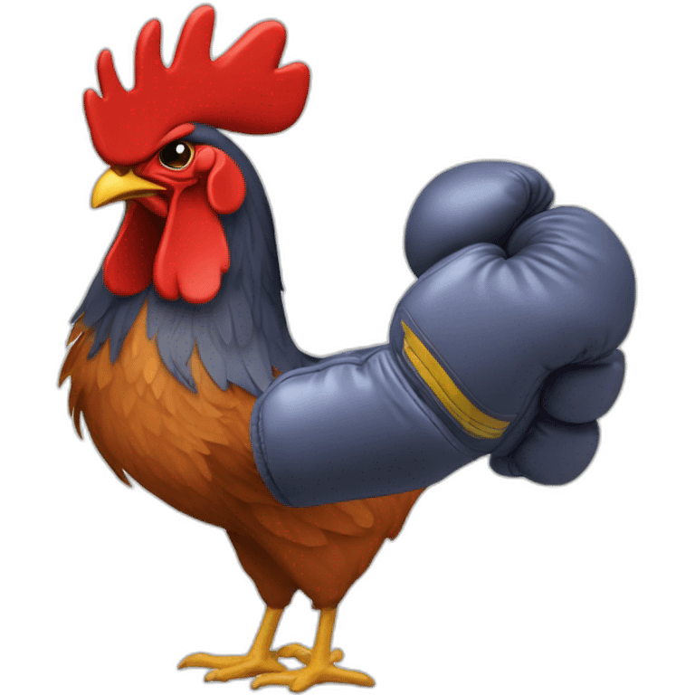 A rooster with boxing gloves gánster emoji