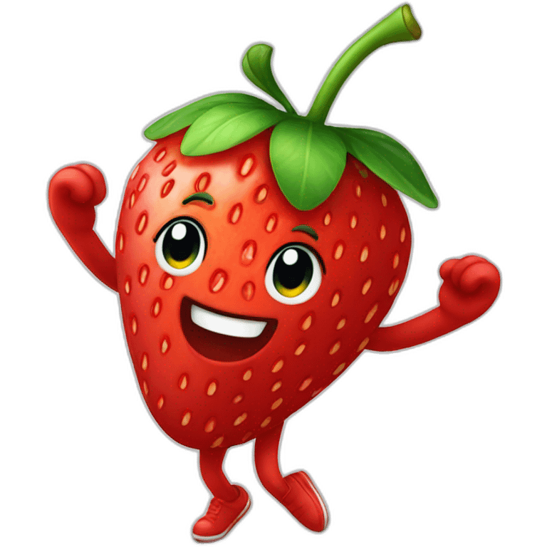 dancing strawberry emoji