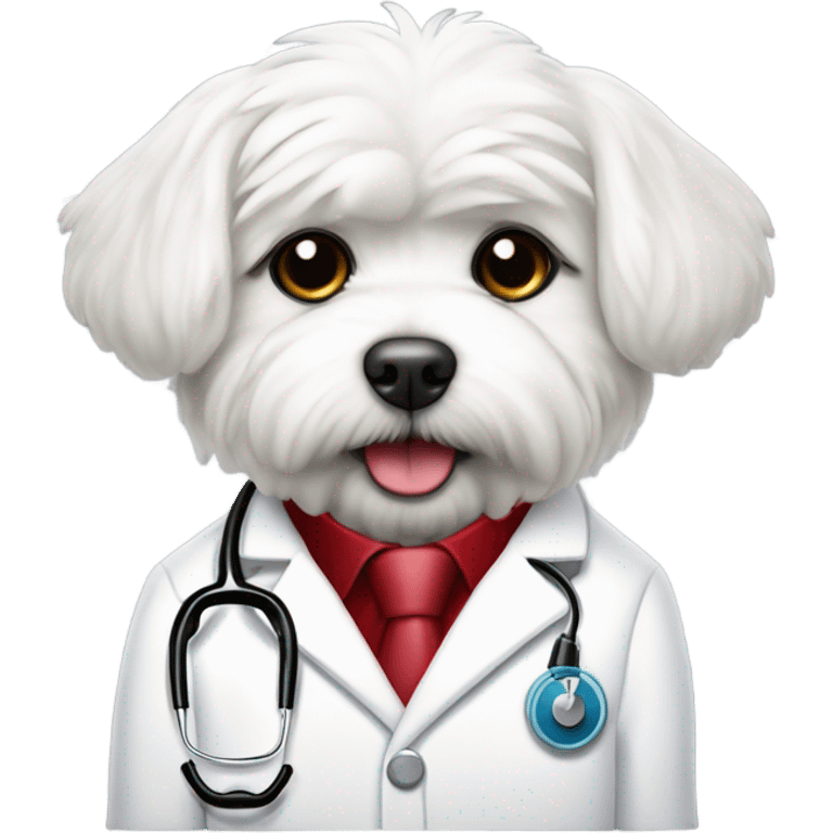 Bichon Maltese working as a doctor emoji