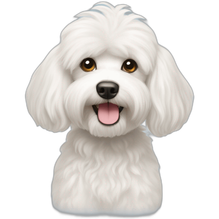 White Maltese poodle mix with long hair emoji