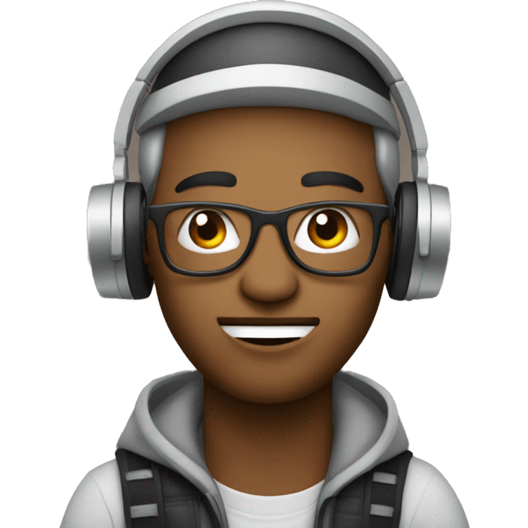 music producer with macbook creativity from mind emoji