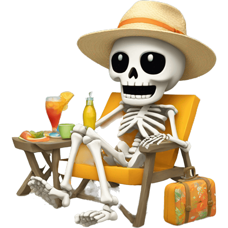 Skeleton on vacation  emoji