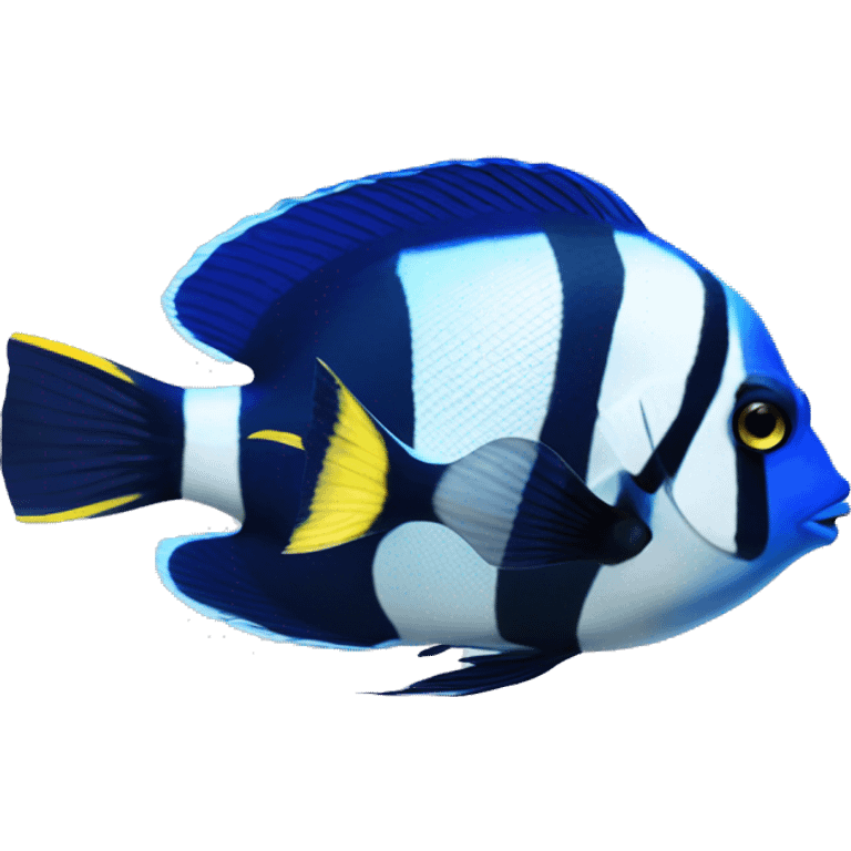 a marine fish named Blue Tang Fish focus on its coloration.  It looks like Dory in movie Finding Nemo.Please respect this fish‘s natural color. There is no white color on its body. emoji