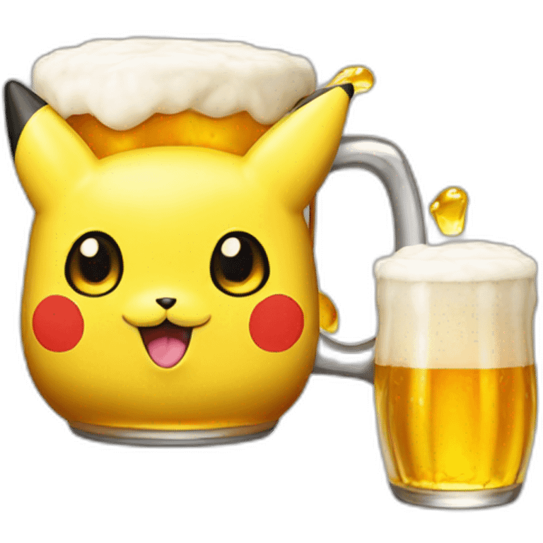 Pikatchu drink beer emoji