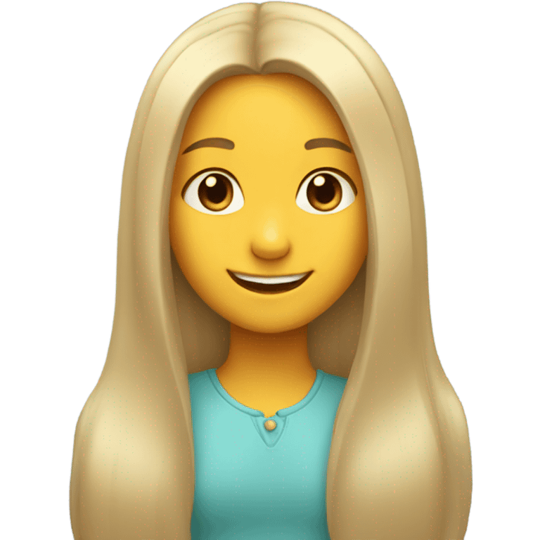 smiling girl with long hair emoji