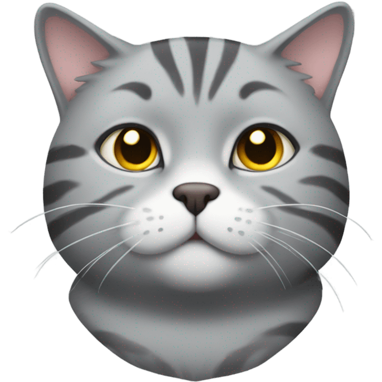 Grey tabby cat boy fat emoji