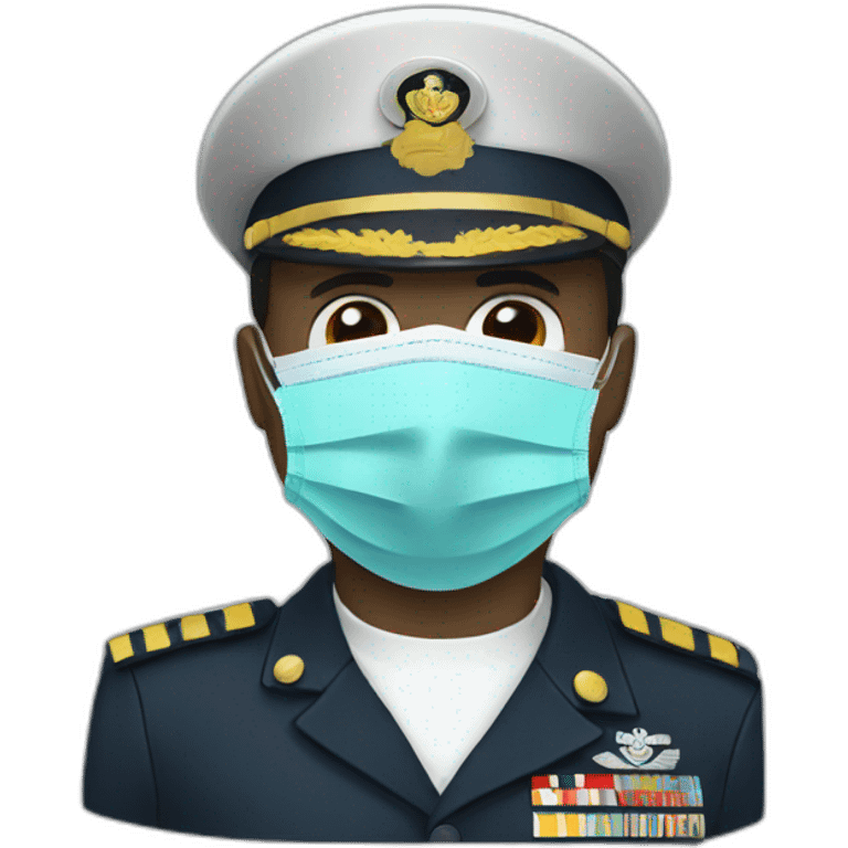 a military Head in a Medical masks emoji