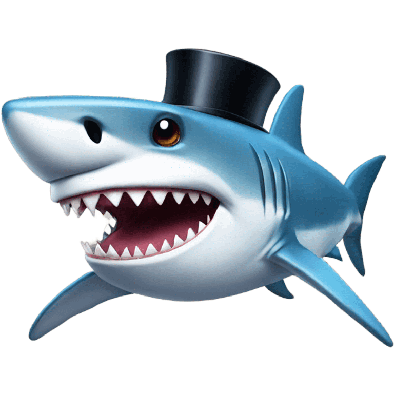 Shark with a top hat emoji