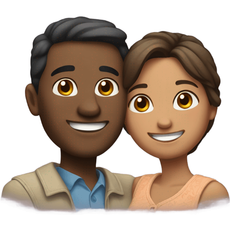 smiling couple indoors together emoji