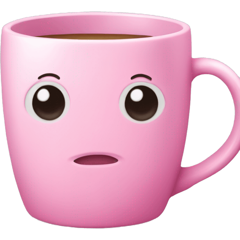 Cute pink coffe mug emoji