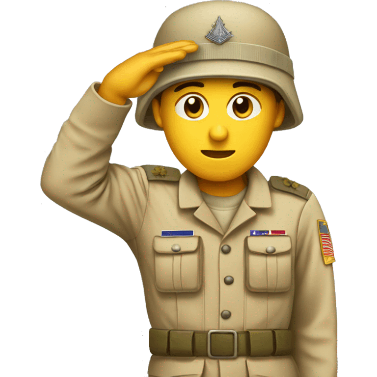 soldier saluting with desert uniform emoji