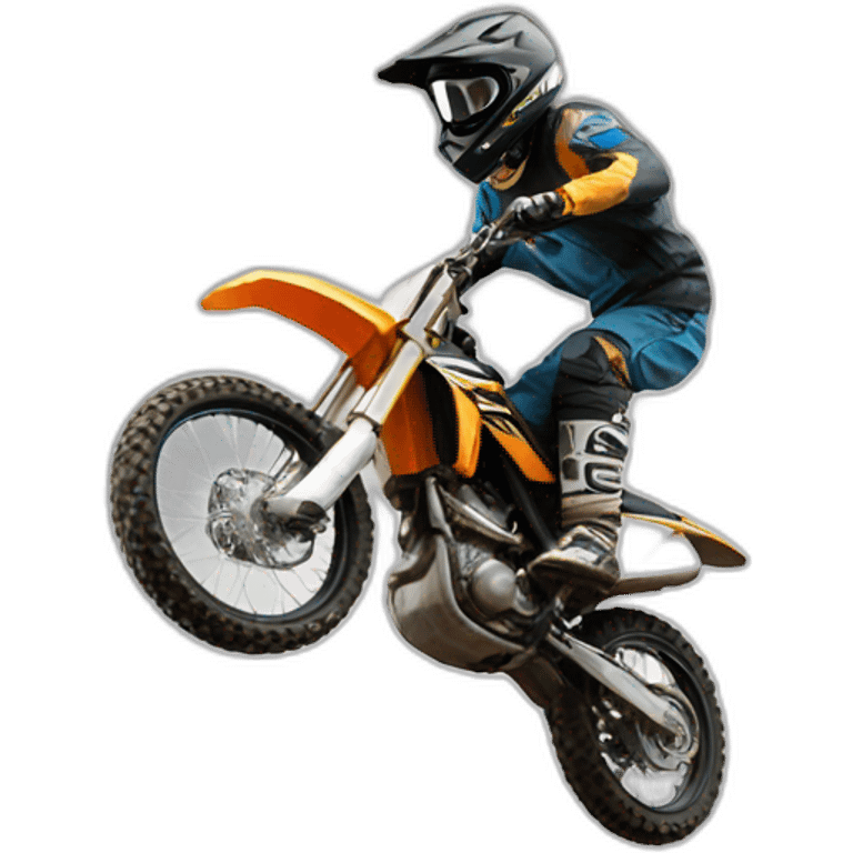 Dirt biker jumping freestyle emoji