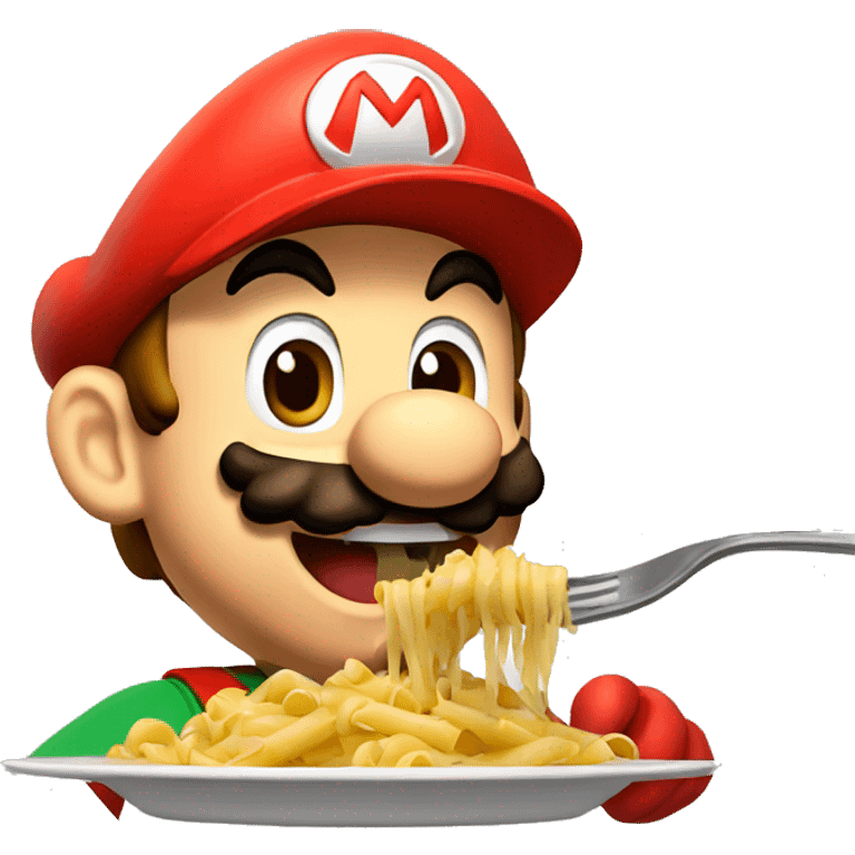 super mario eating pasta emoji