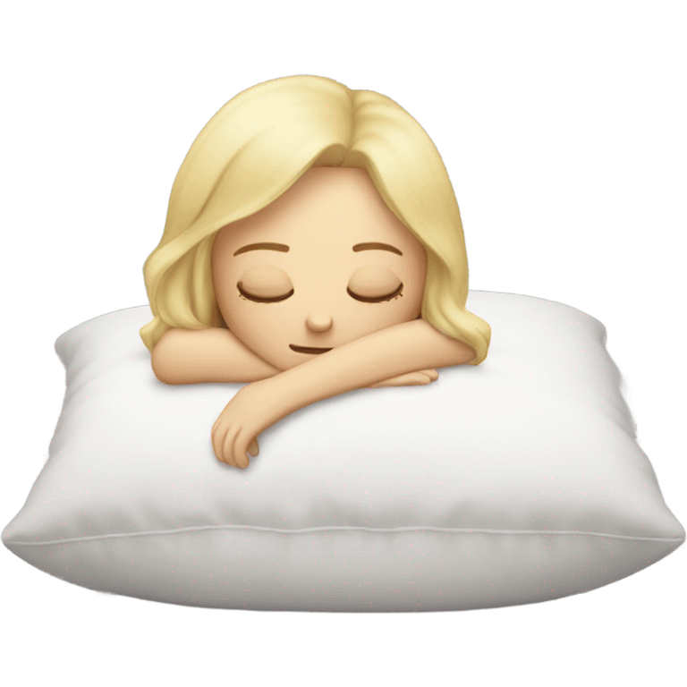 Blonde girl sleeping on a pillow emoji