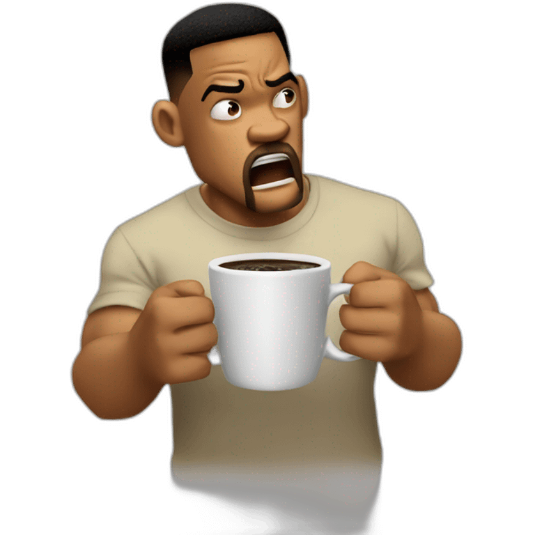 will smith angry behind is coffe emoji