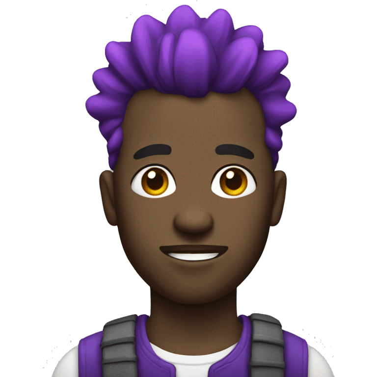 Black man with purple Mohawk  emoji