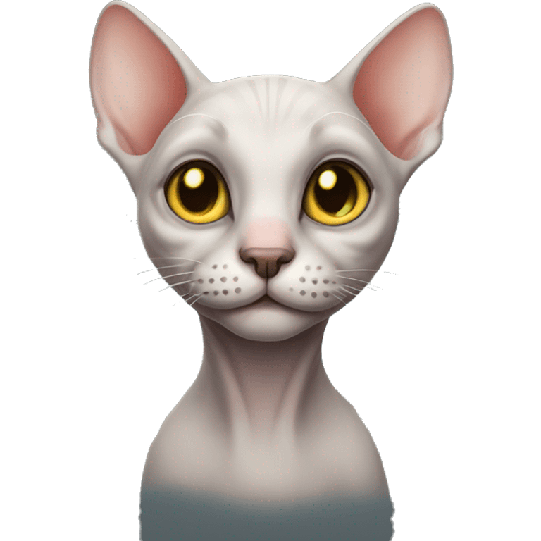 Spooky hairless cat emoji