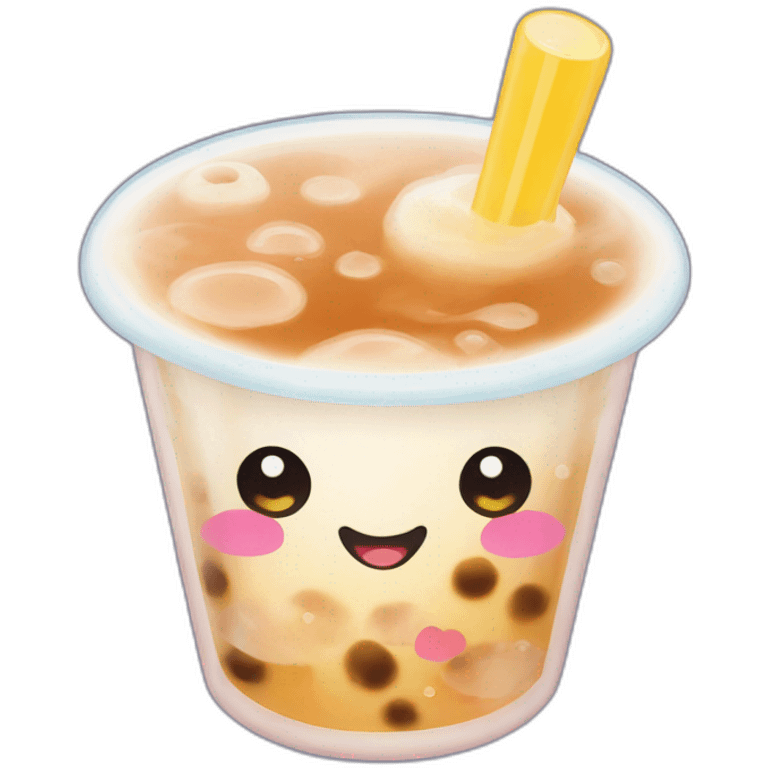 Bubble tea kawaii visage emoji