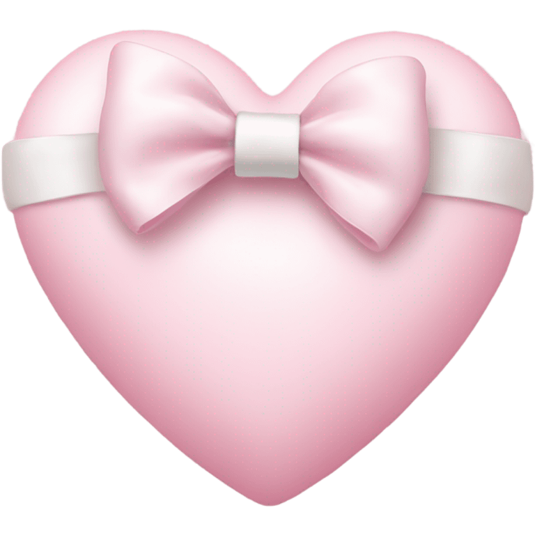 Pastel pink heart with white bow emoji