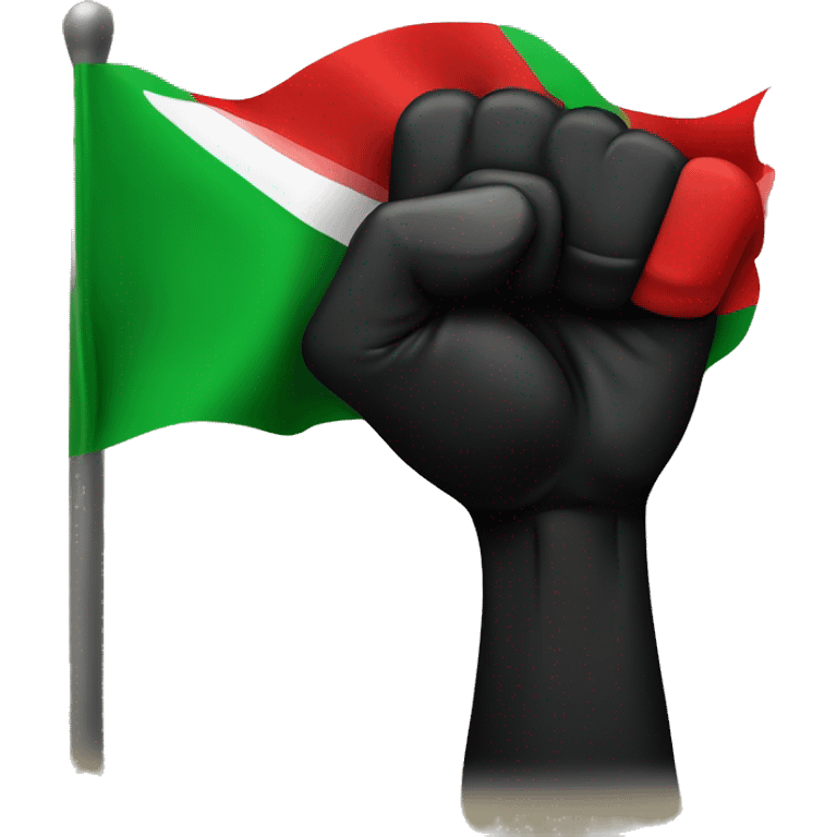 Black Power Fist and Red Black Green Flag  - Juneteenth - Freedom is NOT free ! emoji