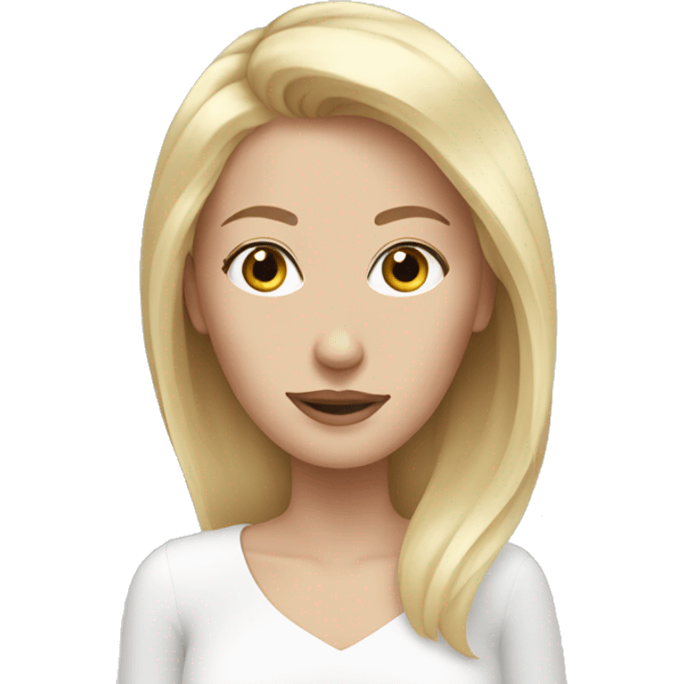 White woman blonde hair doing skincare emoji