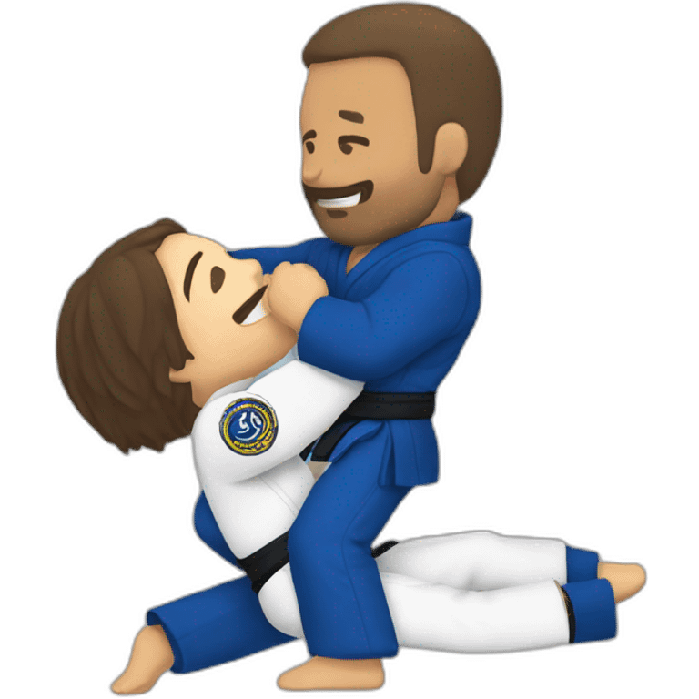 Casal lutando jiu jitsu emoji