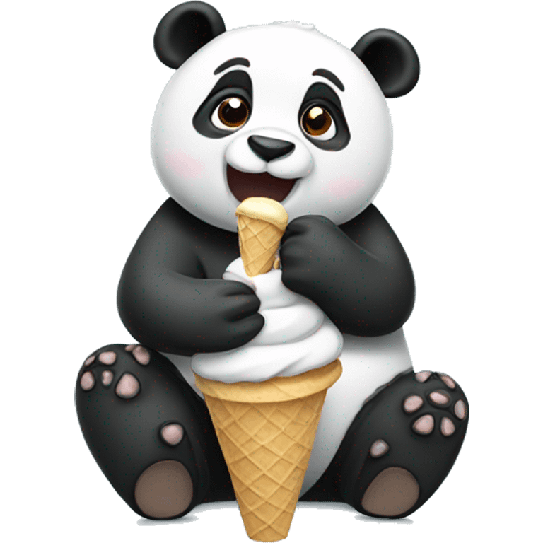 Panda eating ice cream emoji