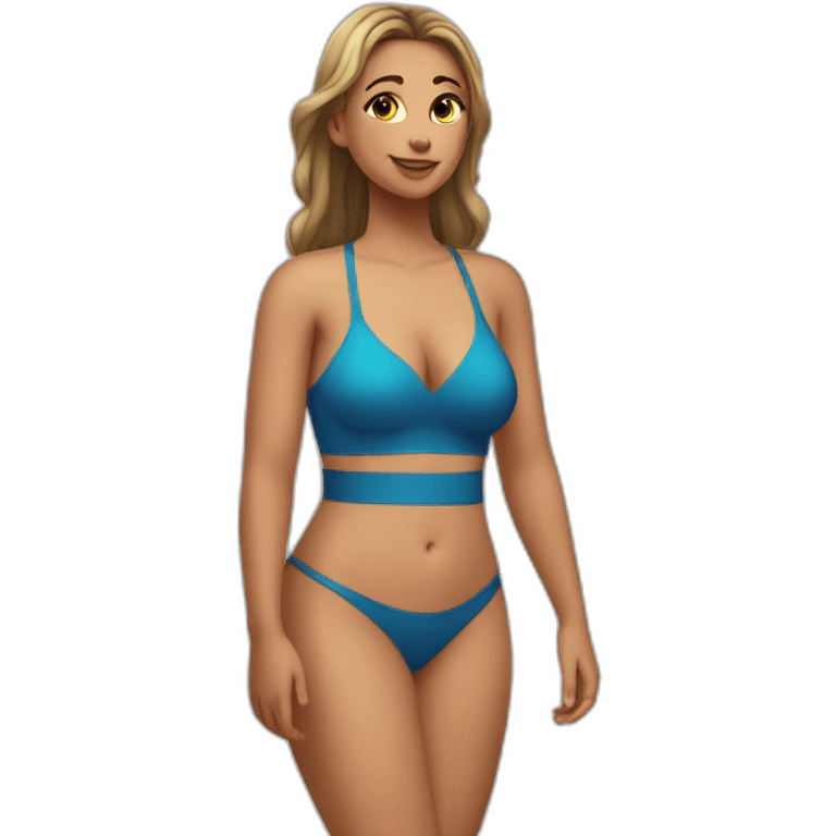 Thicc caucasian woman swimsuit posing emoji