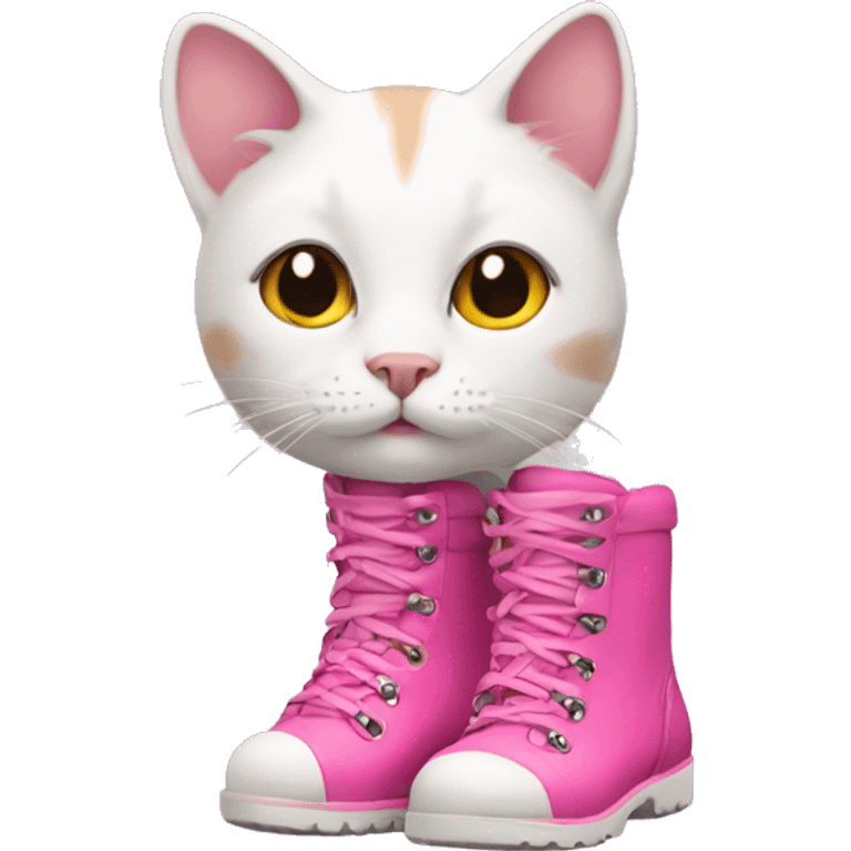 cat with pink boots emoji