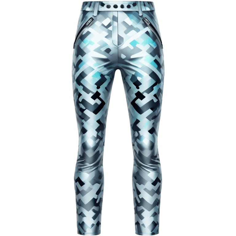 futuristic digital holographic camouflage pants emoji