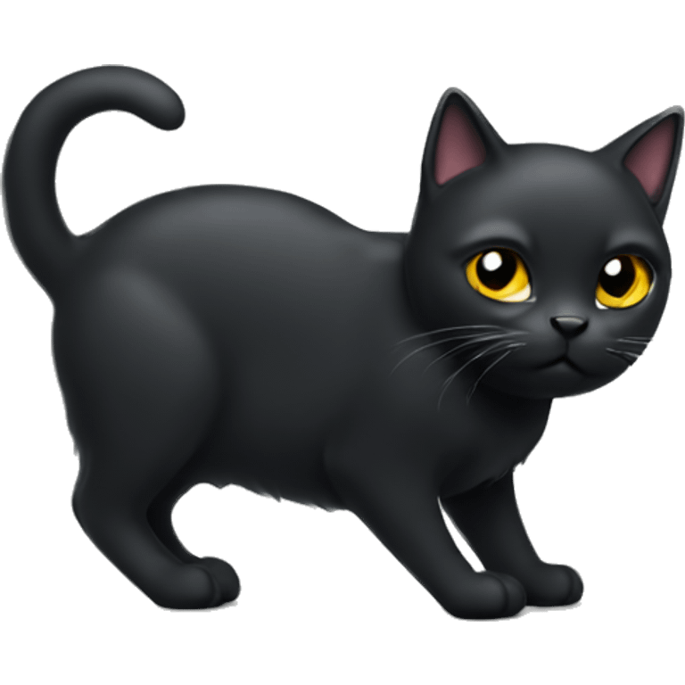 black cat with gold chain emoji