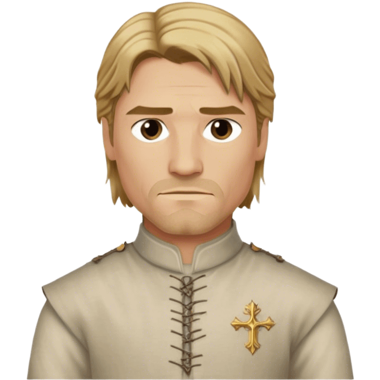 Jaime Lannister from game of thrones, cloth shirt, middle part hair emoji