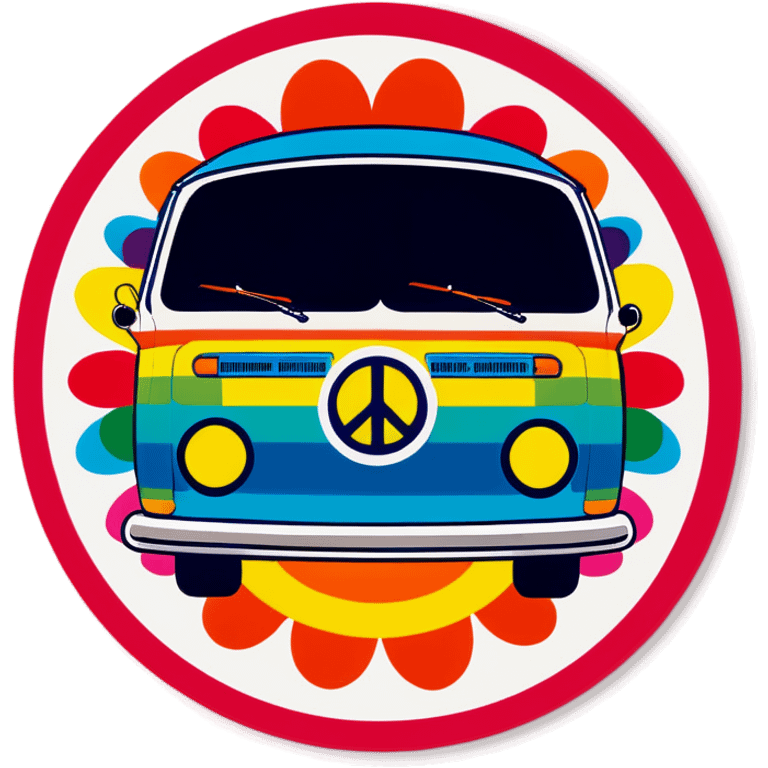 Happy birthday hippie colors 70s vibe  emoji