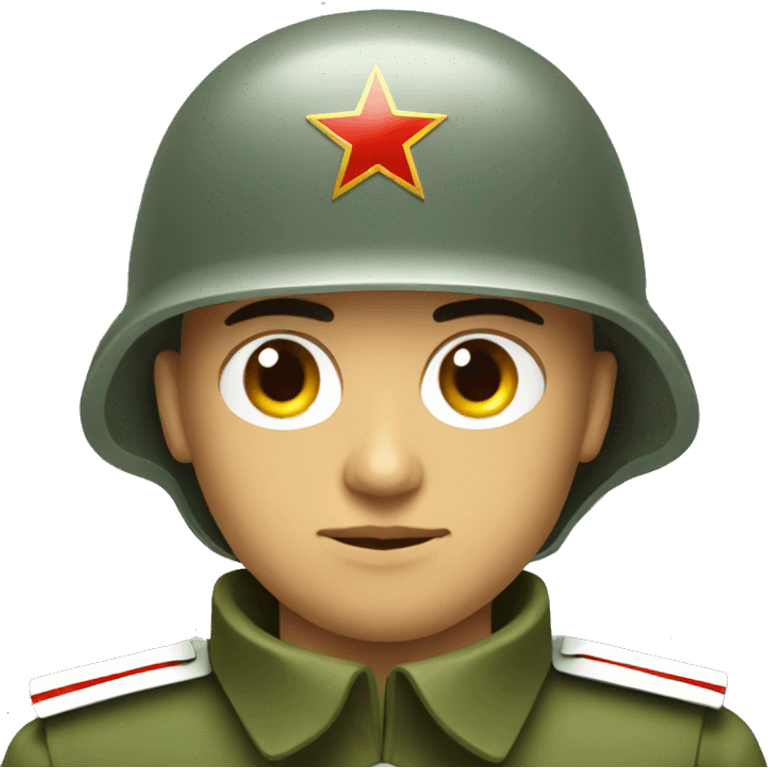 ussr soldier serious with military takes emoji