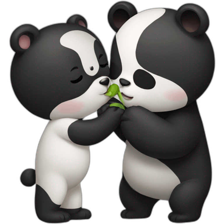 Bear kiss a panda emoji