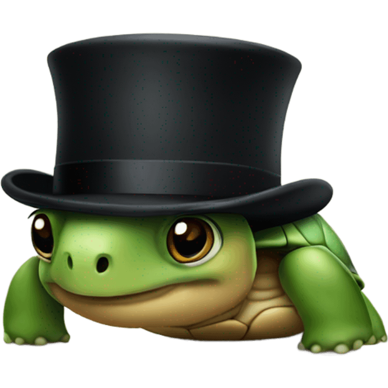 Turtle with a top hat emoji