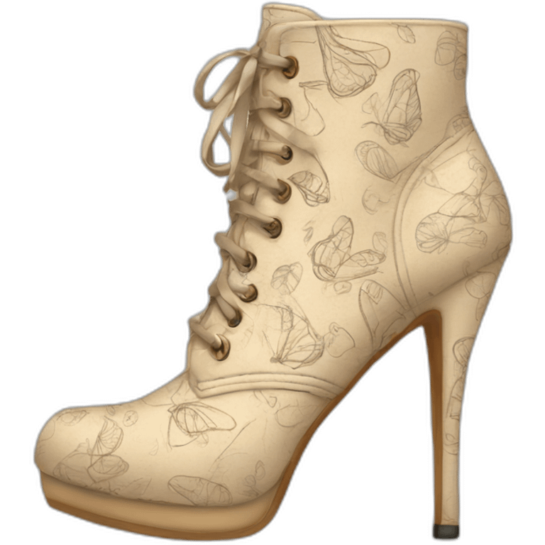 high-heels-boot-beige-with-doodles emoji