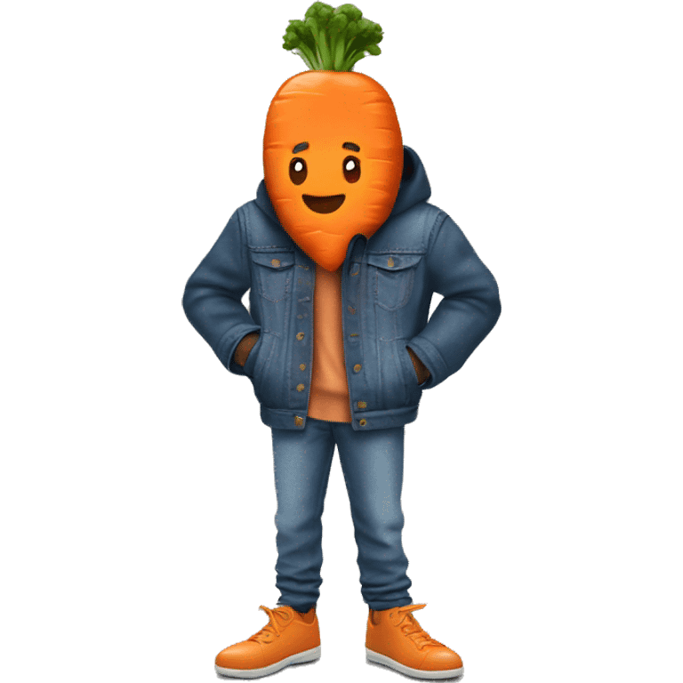 Carrot with a beanie and oversize jeans and jacket emoji