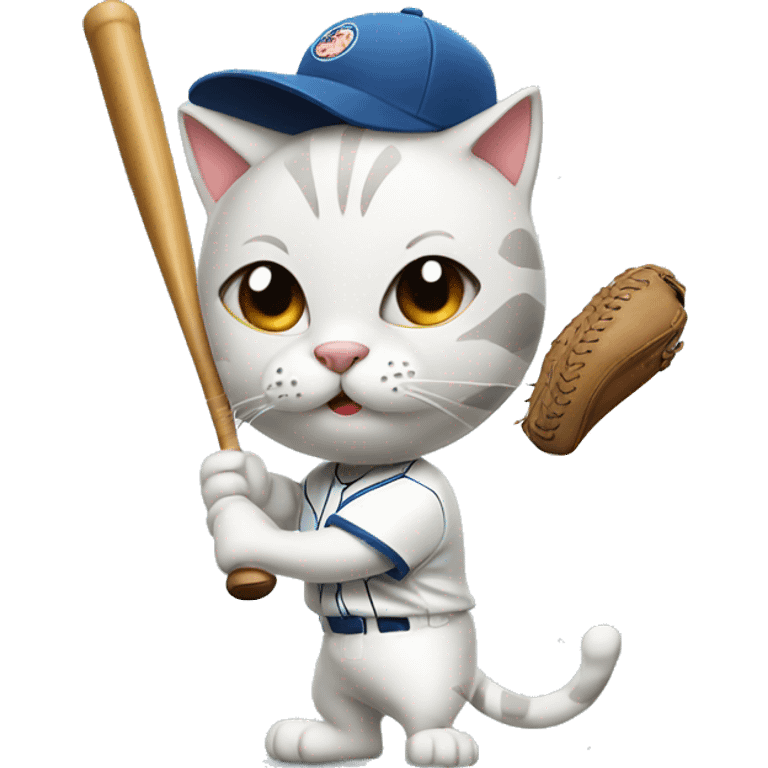 cat playing baseball emoji