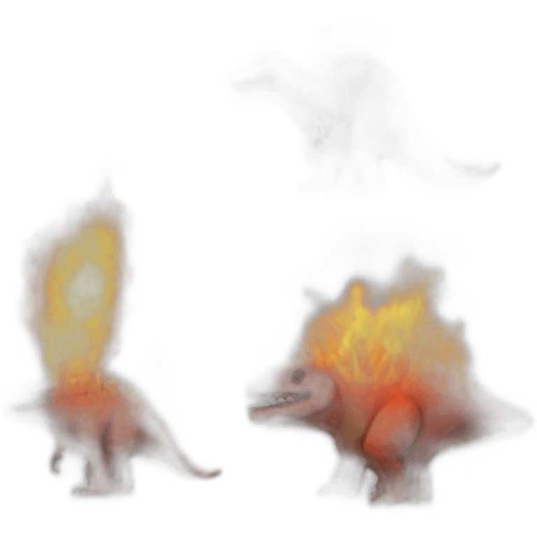 dinosaurs spitting fire emoji