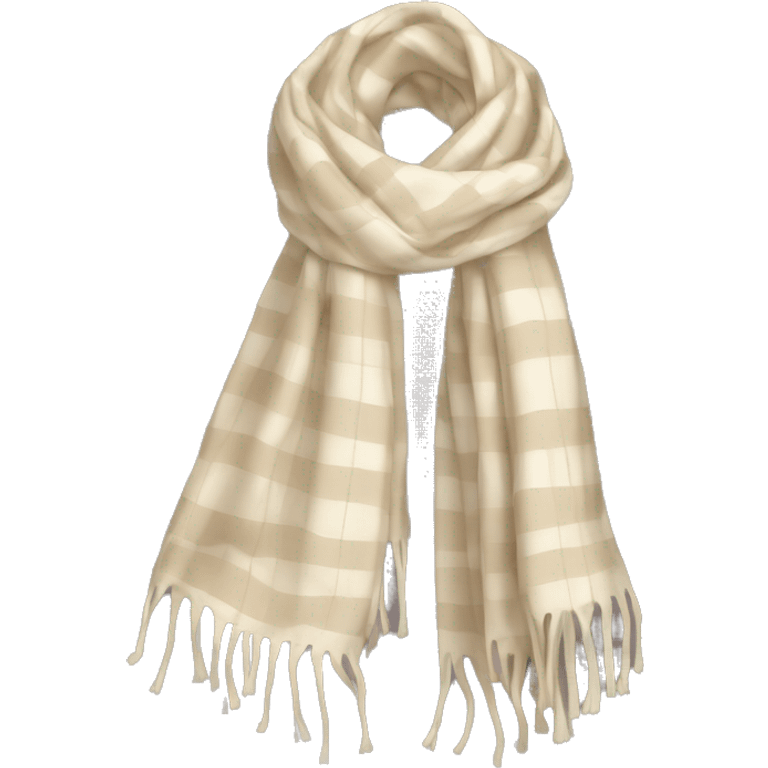 Plaid cream scarf emoji