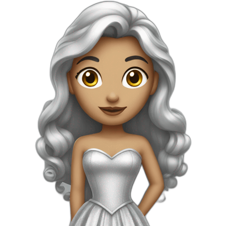 princess in a silver dress emoji