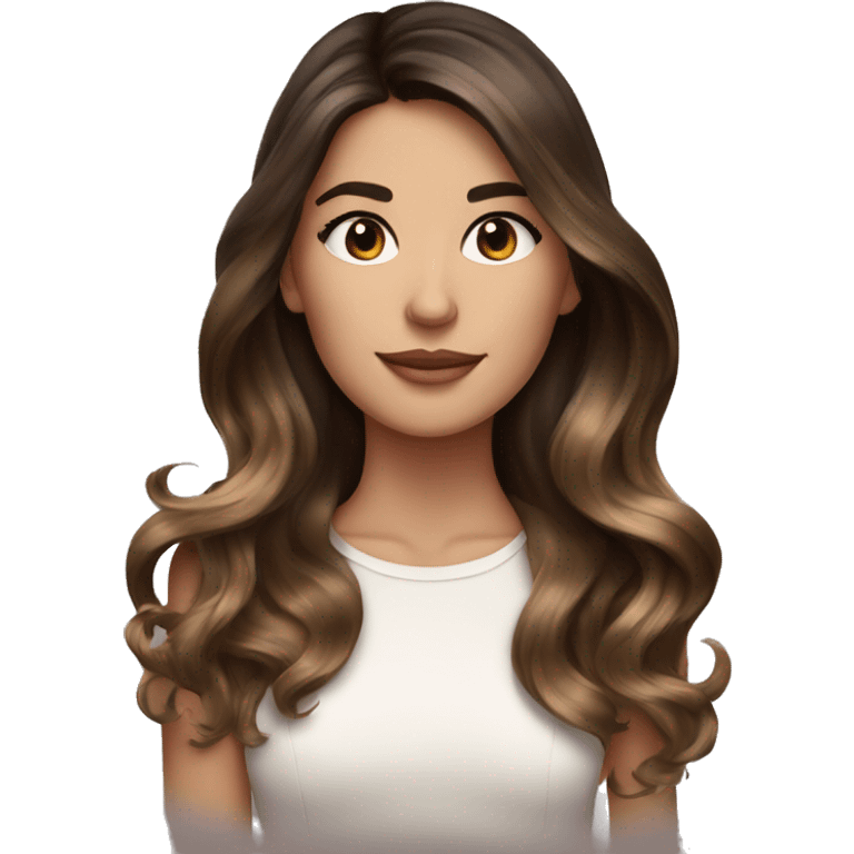 very pretty brunette girl with balayage  emoji