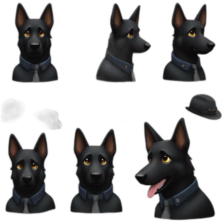 Black German shepherd detective  emoji