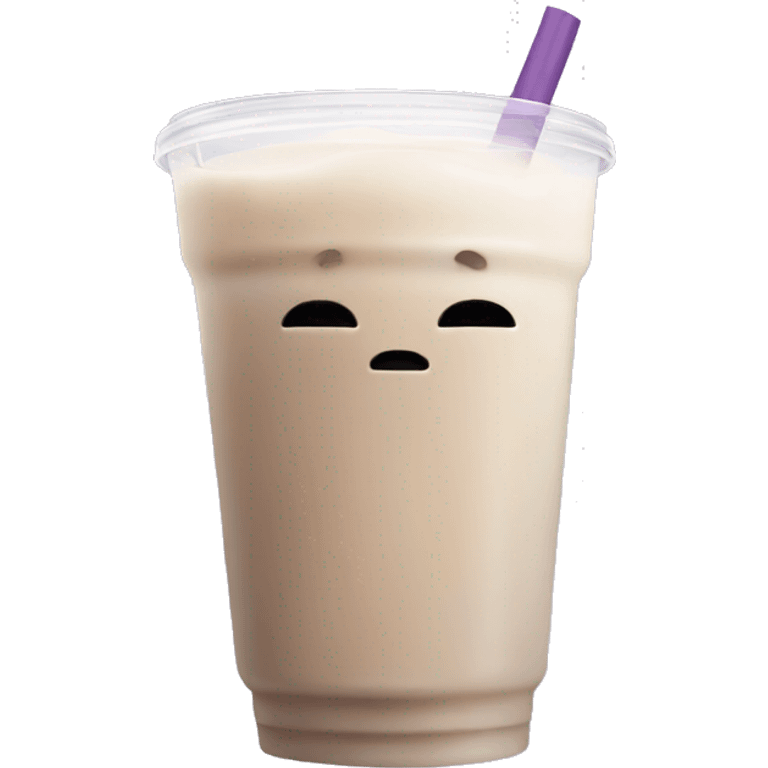 taro milk tea with no face emoji