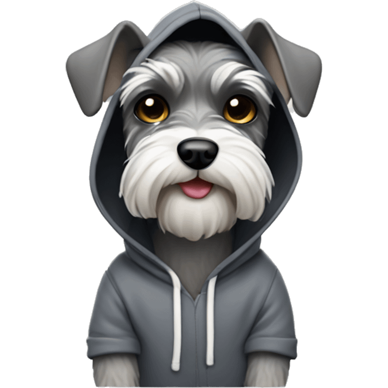 Schnauzer wearing a hoodie  emoji