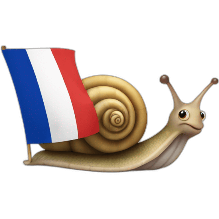 cuter snail with French flag emoji