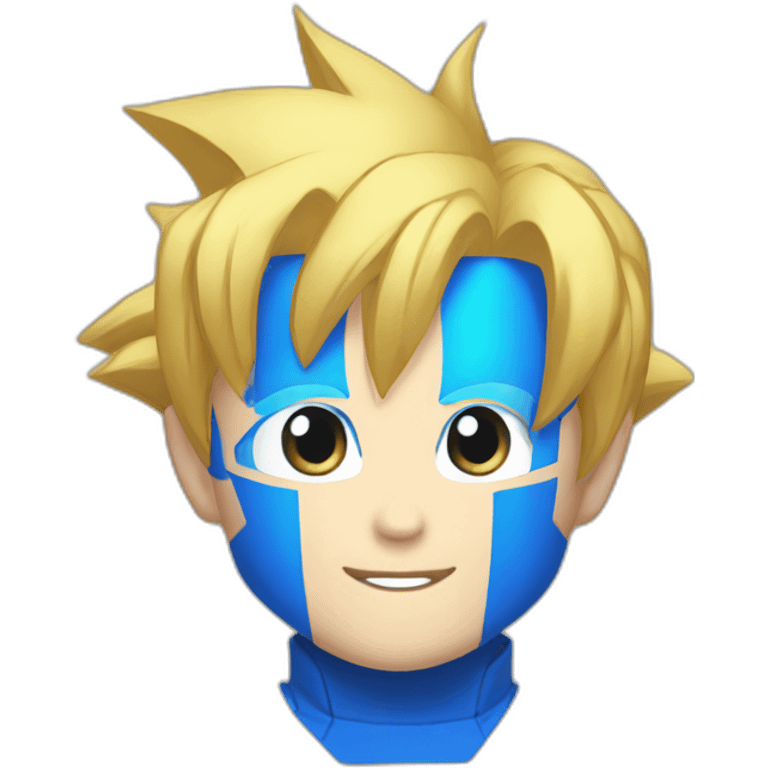 young san goku with short blond hair and blue eyes emoji