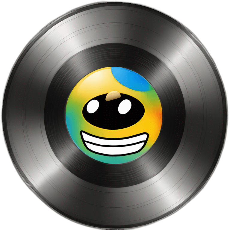 Vinyl record with graphics and statistics: symbolizing the growing popularity of artists emoji