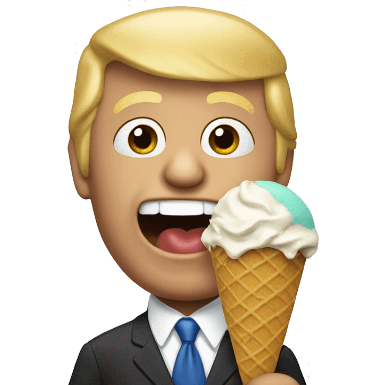 Donald Trump eating ice cream emoji